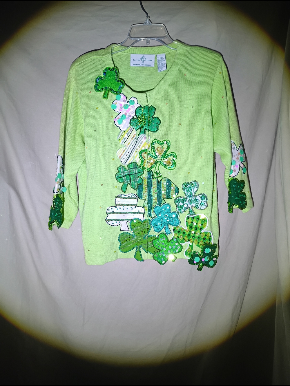 Design Options Philip Jane Gordon St Patricks Day Cardigan Sweater Large
